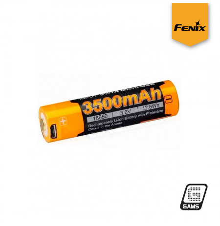 Batería Fenix 18650 3500mAh (Carga con micro USB y cargador)